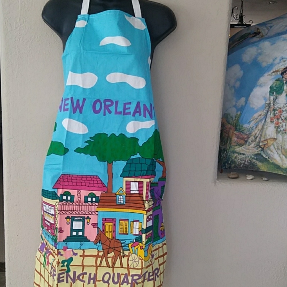 Vintage New Orleans Souvenir Bib Apron